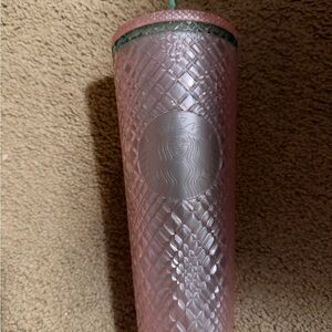 Starbucks 24oz Pink & Green Textured Tumbler